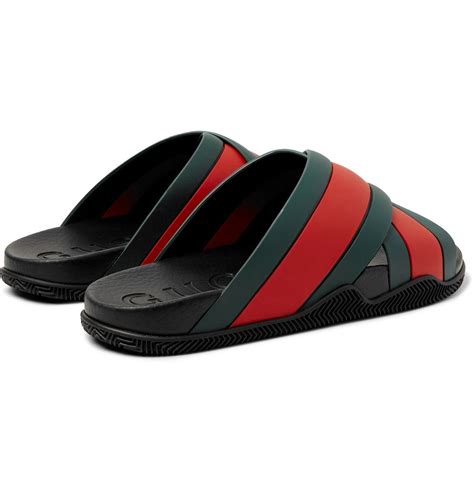 striped gucci slides